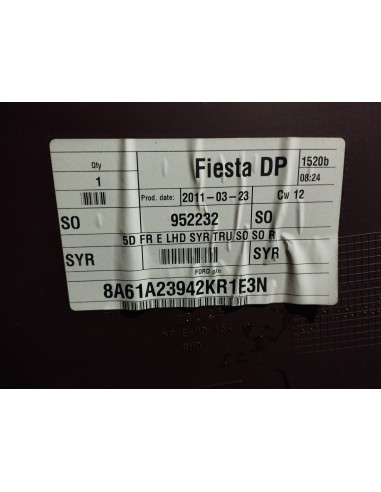 Recambio de guarnecido puerta delantera derecha para ford fiesta (cb1) titanium referencia OEM IAM 8A61A23942KR  