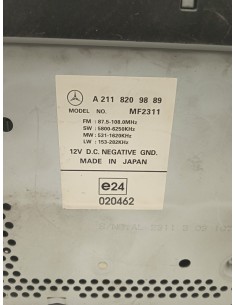 Recambio de sistema audio / radio cd para mercedes-benz clase e (w211) berlina 2.7 cdi cat referencia OEM IAM A2118209889 A21182 2