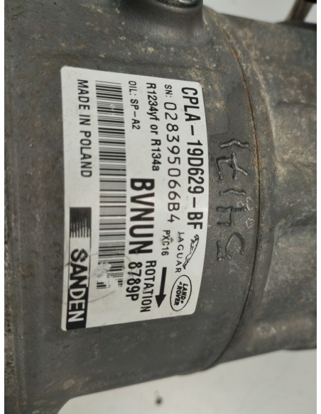 Recambio de compresor aire acondicionado para land rover range rover evoque evoque referencia OEM IAM CPLA19D629BF  