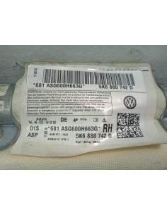 Recambio de airbag cortina delantero derecho para volkswagen golf vi (5k1) 1.6 tdi dpf referencia OEM IAM 5K6880742D   2