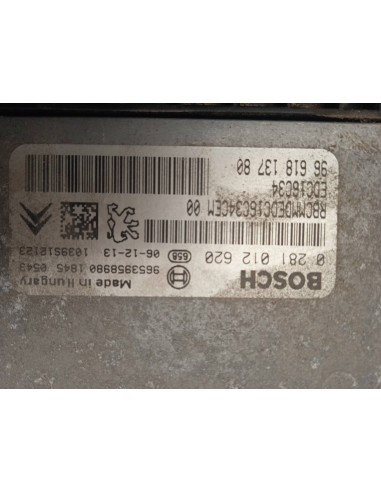 Recambio de centralita motor uce para peugeot partner (s2) 1.6 16v hdi cat referencia OEM IAM 0281012620  