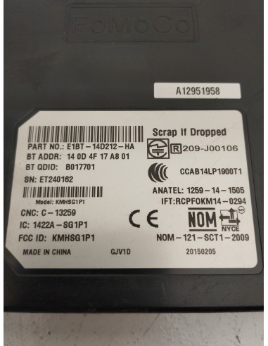 Recambio de modulo electronico para ford focus lim. (cb8) 1.6 tdci cat referencia OEM IAM E1BT14D212HA  