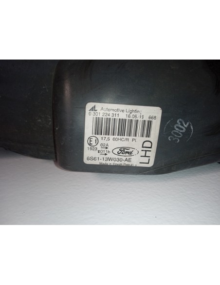 Recambio de faro izquierdo para ford fiesta (cbk) ambiente referencia OEM IAM 6S6113W030AE FONDO OSCURO RESTYLING