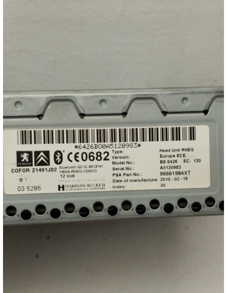 Recambio de sistema audio / radio cd para peugeot 5008 sport pack referencia OEM IAM 96661984XT  