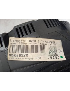 Recambio de cuadro instrumentos para audi a4 berlina (8e) 2.0 tdi referencia OEM IAM 8E0920932K   2