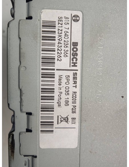 Recambio de sistema audio / radio cd para seat leon (1p1) 1.9 tdi referencia OEM IAM 5P0035186  