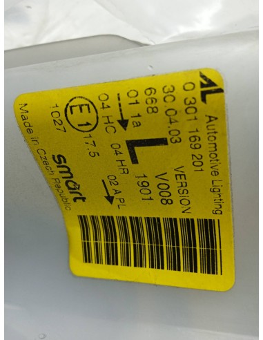 Recambio de faro izquierdo para smart coupe 0.7 turbo cat referencia OEM IAM 0301169201 LISO 