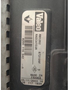 Recambio de radiador agua para renault scenic ii 1.9 dci diesel referencia OEM IAM 8200115542   2