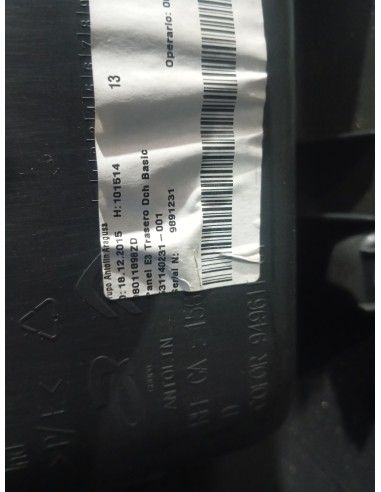 Recambio de guarnecido puerta trasera derecha para citroën c4 cactus onetone referencia OEM IAM 98011898ZD  