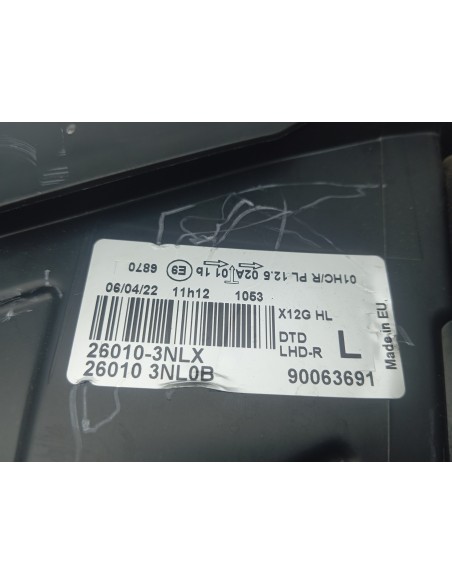 Recambio de faro derecho para nissan leaf acenta referencia OEM IAM 260103NLX  