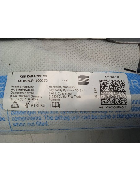 Recambio de airbag cortina delantero derecho para seat leon st (5f8) style referencia OEM IAM 5F4880742  