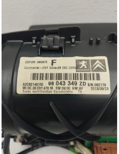 Recambio de pantalla multifuncion para peugeot 3008 allure referencia OEM IAM 98043349ZD  