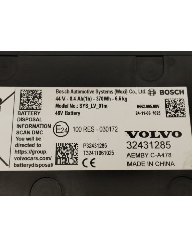 Recambio de bateria para volvo xc60 core awd referencia OEM IAM P32431285  