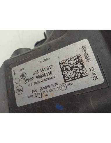 Recambio de faro izquierdo para skoda rapid 1.6 tdi dpf referencia OEM IAM 5JB941017  