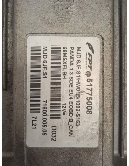 Recambio de centralita motor uce para fiat panda (169) 1.3 jtd cat referencia OEM IAM 51775008  