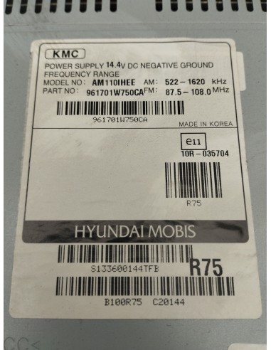 Recambio de sistema audio / radio cd para kia rio drive referencia OEM IAM 961701W750CA  