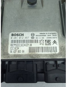 Recambio de centralita motor uce para peugeot 207 1.6 16v hdi fap referencia OEM IAM 0281012467   2