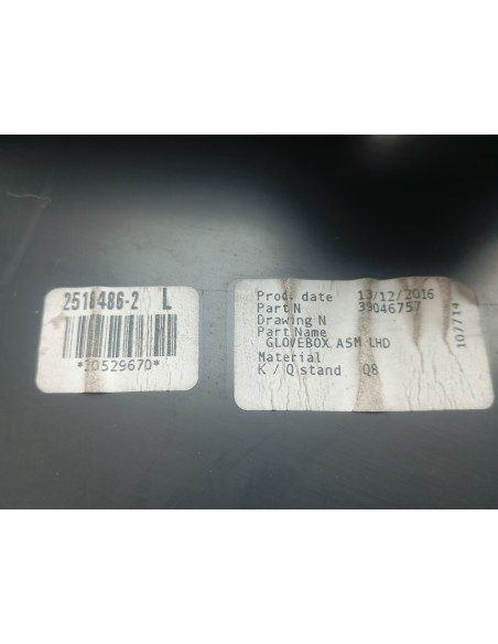 Recambio de guantera para opel astra k lim. 5türig dynamic referencia OEM IAM 39046539  