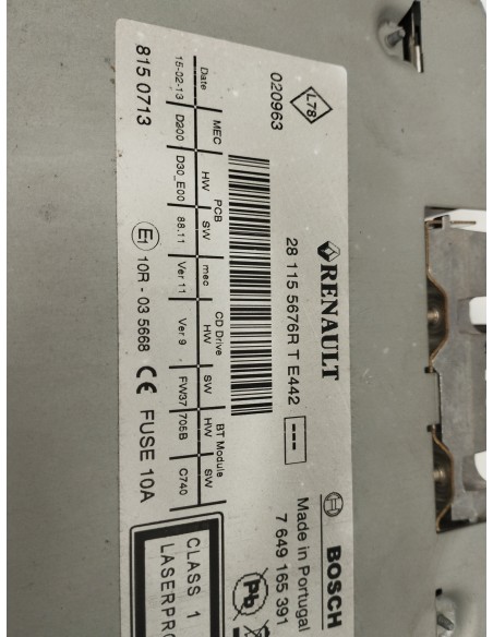 Recambio de sistema audio / radio cd para renault laguna iii expression referencia OEM IAM 281155676R  