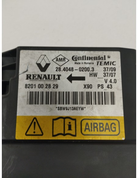 Recambio de centralita airbag para dacia sandero laureate referencia OEM IAM 8201002829  
