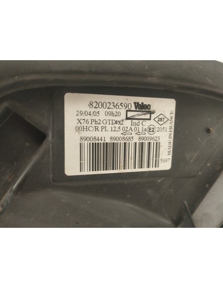 Recambio de faro izquierdo para renault kangoo (f/kc0) privilege referencia OEM IAM 8200236590  