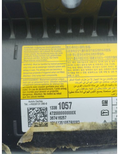 Recambio de airbag delantero derecho para opel astra j lim. selective referencia OEM IAM 13381057  