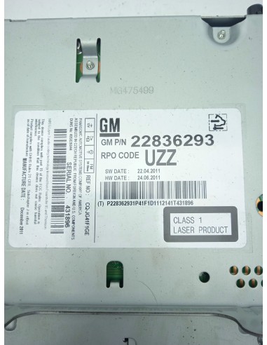 Recambio de sistema audio / radio cd para opel astra j lim. selective referencia OEM IAM 22836293  