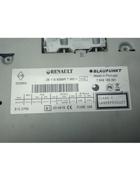 Recambio de sistema audio / radio cd para renault scenic iii expression referencia OEM IAM 281159389R  