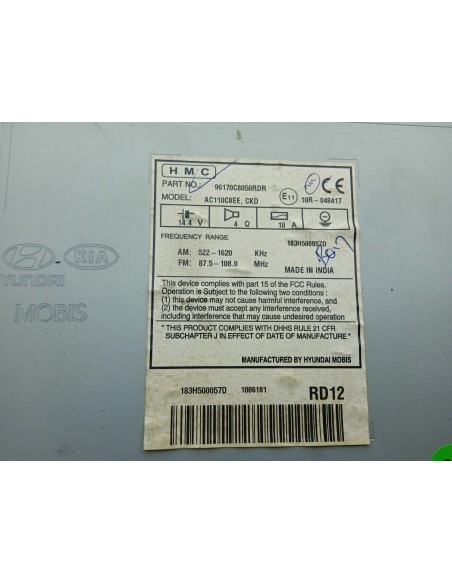 Recambio de sistema audio / radio cd para hyundai i20 fresh referencia OEM IAM 96170C8050  