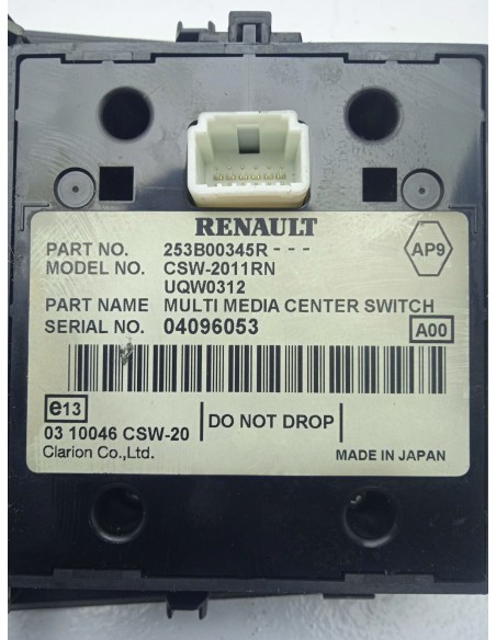 Recambio de mando multifuncion para renault scenic iii dynamique referencia OEM IAM 253B00345R  