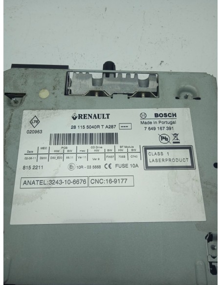 Recambio de sistema audio / radio cd para renault scenic iii dynamique referencia OEM IAM   