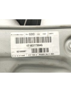 Recambio de elevalunas delantero derecho para volkswagen touran (1t1) trendline referencia OEM IAM 1T1837462B   2
