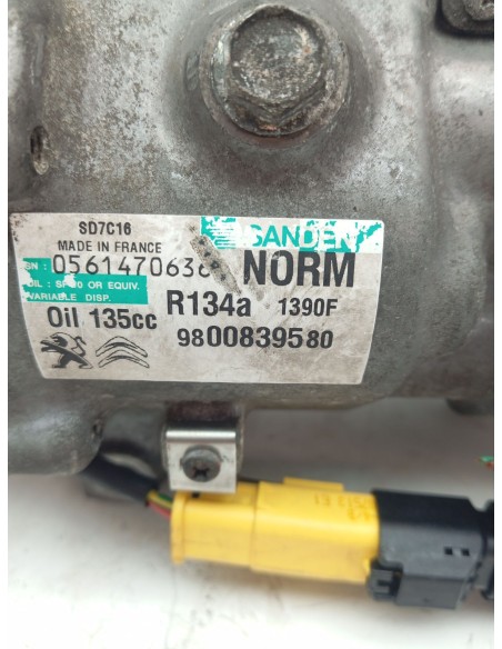 Recambio de compresor aire acondicionado para peugeot 5008 active referencia OEM IAM 9800839580  