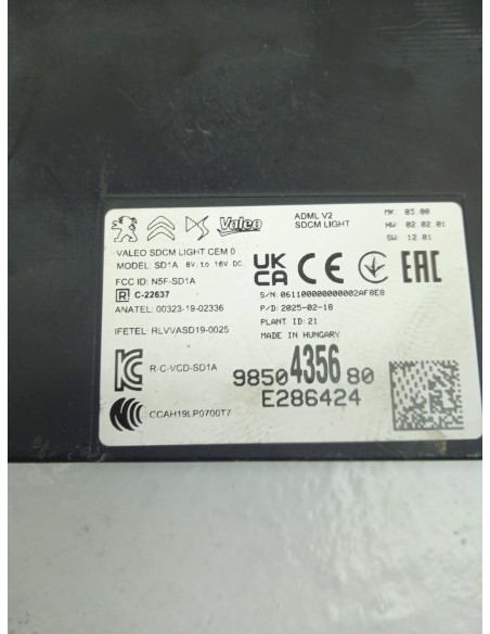 Recambio de modulo electronico para jeep avenger (j2) electric referencia OEM IAM 9850435680  