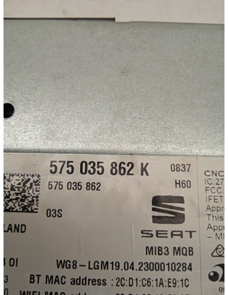 Recambio de sistema audio / radio cd para seat ateca (kh7, khp) 1.5 tsi referencia OEM IAM 575035862K  