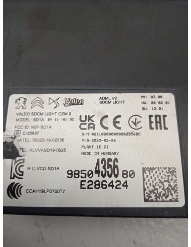 Recambio de modulo electronico para jeep avenger (j2) electric referencia OEM IAM 9850435680  