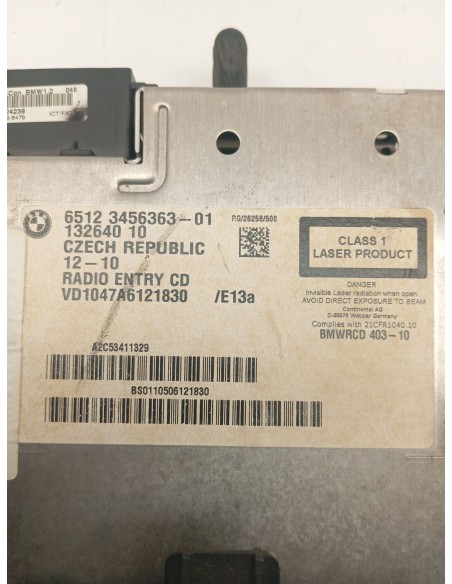 Recambio de sistema audio / radio cd para mini mini (r56) one d referencia OEM IAM 65123456363  