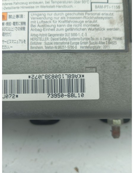 Recambio de airbag rodilla para suzuki swift azg (nz) glx referencia OEM IAM 7395068L10  