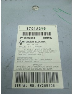 Recambio de sistema audio / radio cd para mitsubishi outlander ii (cw_w) 2.0 di-d (cw8w) referencia OEM IAM    2