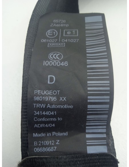 Recambio de cinturon seguridad delantero derecho para peugeot 5008 (0u_, 0e_) 1.6 16v referencia OEM IAM   