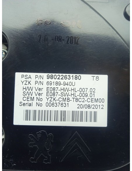 Recambio de cuadro instrumentos para peugeot 5008 (0u_, 0e_) 1.6 16v referencia OEM IAM   