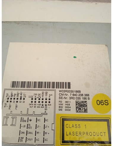 Recambio de sistema audio / radio cd para seat exeo (3r2) 2.0 tdi referencia OEM IAM 3R0035186B  