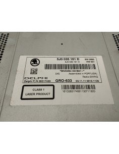 Recambio de sistema audio / radio cd para skoda fabia combi (5j5) 1.6 tdi referencia OEM IAM 5J0035161D   2