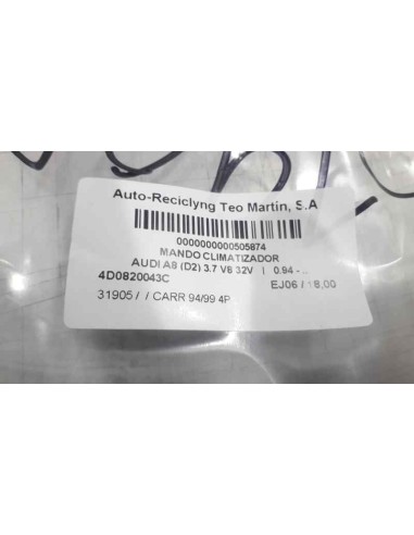 Recambio de mando climatizador para audi a8 (d2) 3.7 v8 32v referencia OEM IAM 4D0820043C  