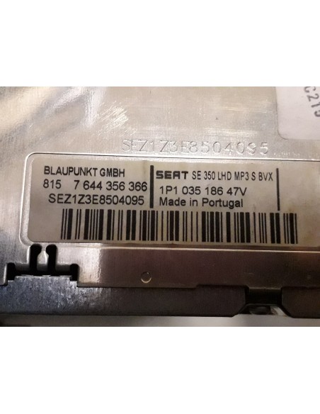 Recambio de sistema audio / radio cd para seat leon (1p1) 1.9 tdi referencia OEM IAM 1P1035186  