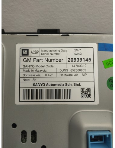 Recambio de pantalla multifuncion para opel insignia berlina 2.0 cdti cat referencia OEM IAM 20939145  