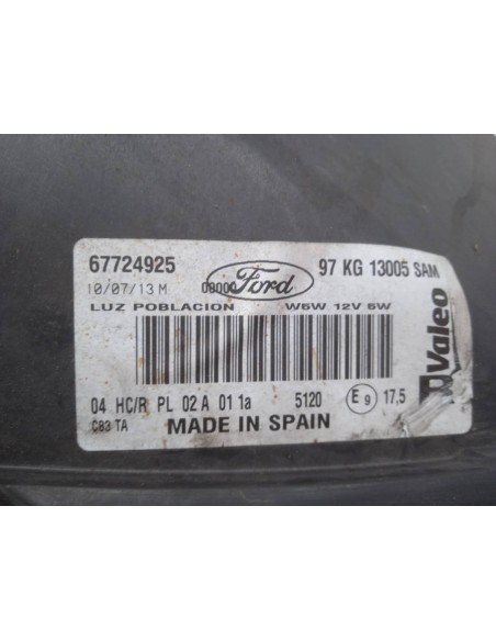 Recambio de faro derecho para ford ka (ccq) 1.3 cat referencia OEM IAM 67724920  