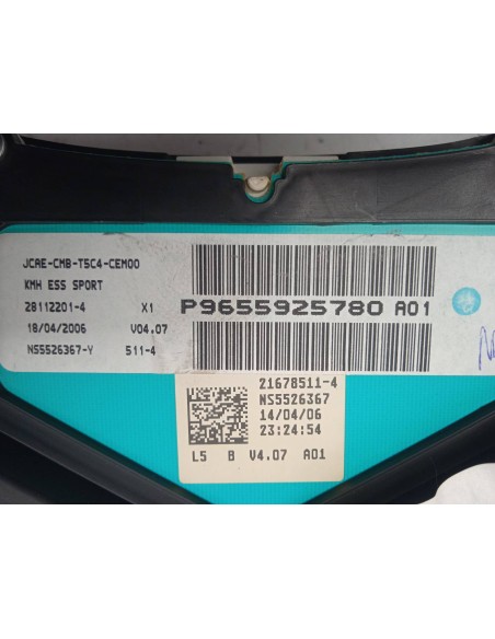 Recambio de cuadro instrumentos para peugeot 307 cc (s2) 1.6 16v cat referencia OEM IAM 9655925780  