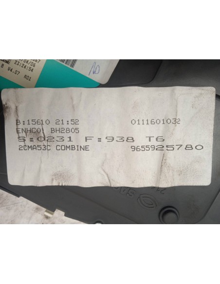Recambio de cuadro instrumentos para peugeot 307 cc (s2) 1.6 16v cat referencia OEM IAM 9655925780  