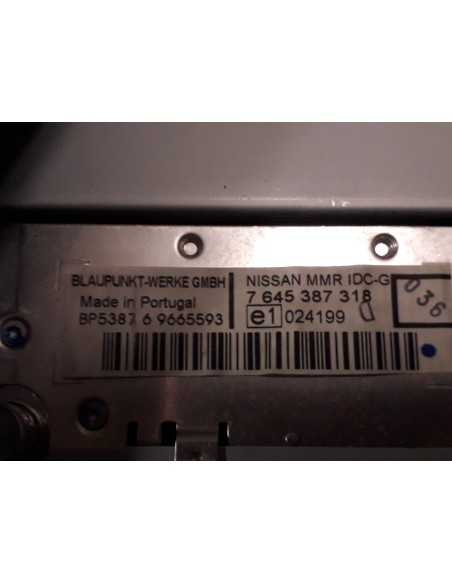Recambio de sistema audio / radio cd para nissan note (e11e) referencia OEM IAM 7645387318  